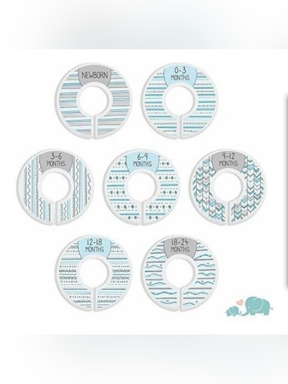 Baby Closet Size Dividers - Blue & Gray Nursery Organization